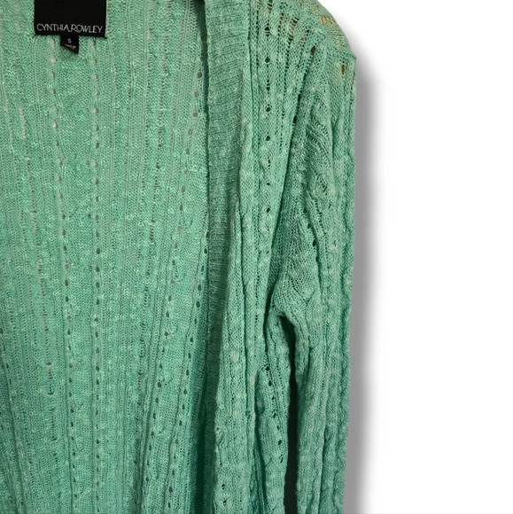 Cynthia Rowley Women's mint green open front cardigan​ - Picture 4 of 7